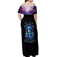 Flower Lady Skull Off Shoulder Maxi Dress Don't Try To Figure Me Out - Wonder Print Shop