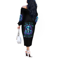 Flower Lady Skull Off The Shoulder Long Sleeve Dress Don't Try To Figure Me Out - Wonder Print Shop