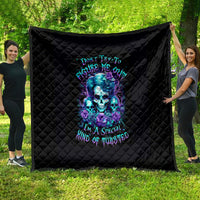 Flower Lady Skull Quilt Don't Try To Figure Me Out - Wonder Print Shop