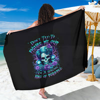 Flower Lady Skull Sarong Don't Try To Figure Me Out - Wonder Print Shop