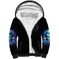 Flower Lady Skull Sherpa Hoodie Don't Try To Figure Me Out - Wonder Print Shop
