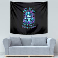 Flower Lady Skull Tapestry Don't Try To Figure Me Out - Wonder Print Shop