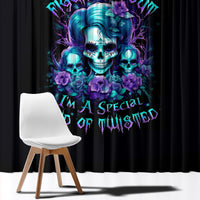 Flower Lady Skull Window Curtain Don't Try To Figure Me Out - Wonder Print Shop