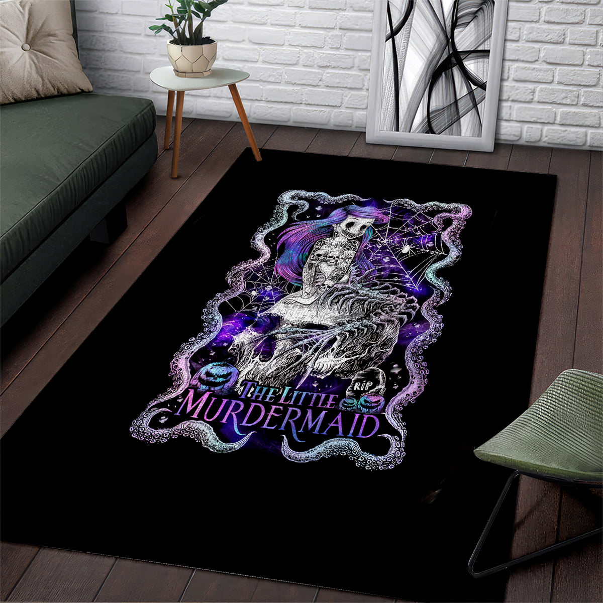 Mermaid Skull Area Rug The Little Mermaid - Wonder Print Shop