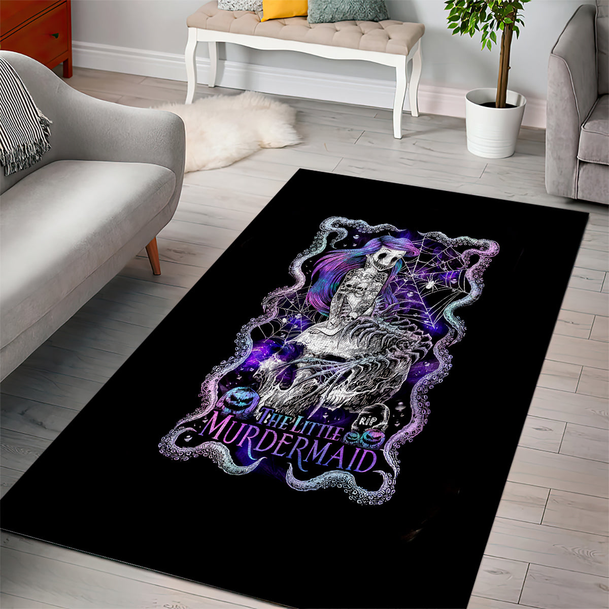 Mermaid Skull Area Rug The Little Mermaid - Wonder Print Shop