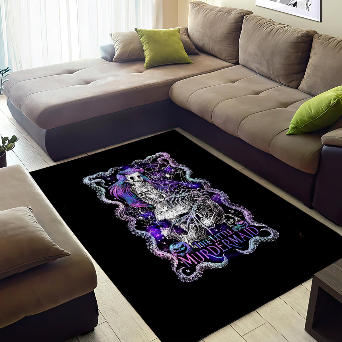 Mermaid Skull Area Rug The Little Mermaid - Wonder Print Shop