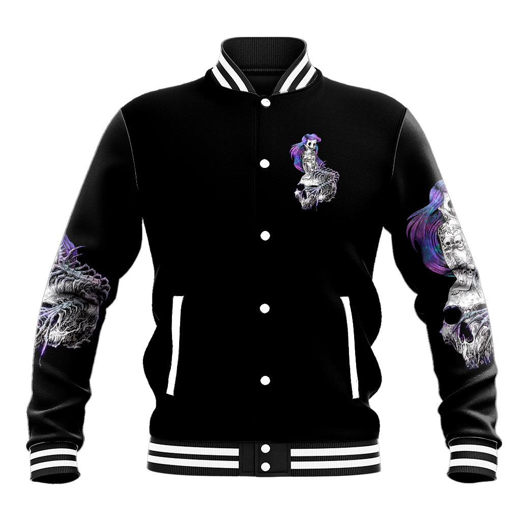 Mermaid Skull Baseball Jacket The Little Mermaid - Wonder Print Shop