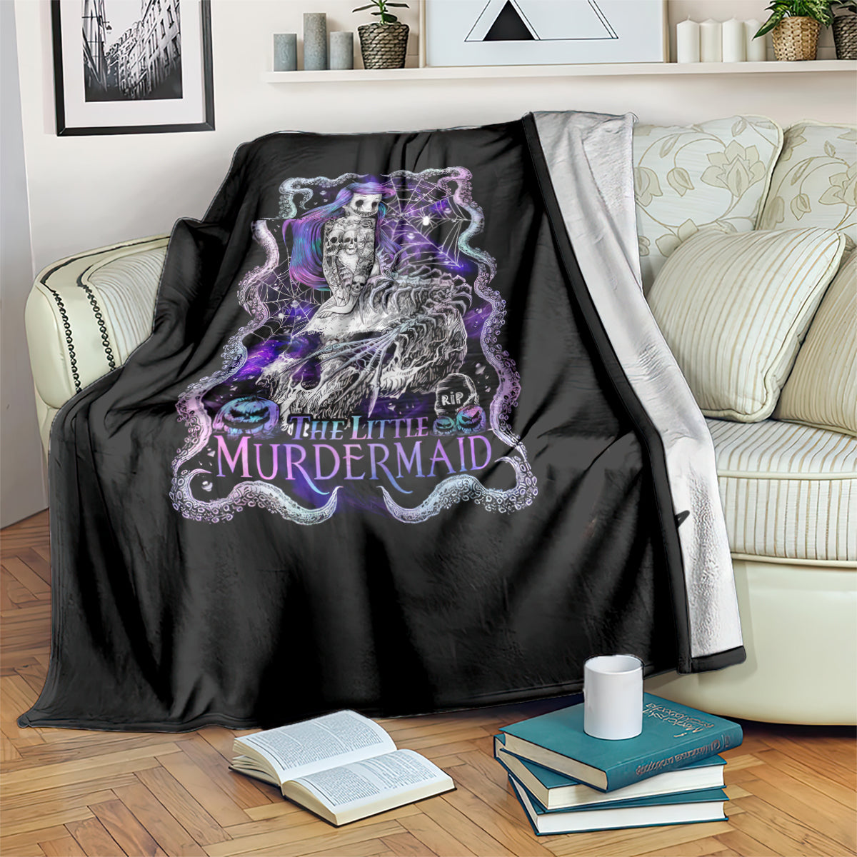 mermaid-skull-blanket-the-little-mermaid
