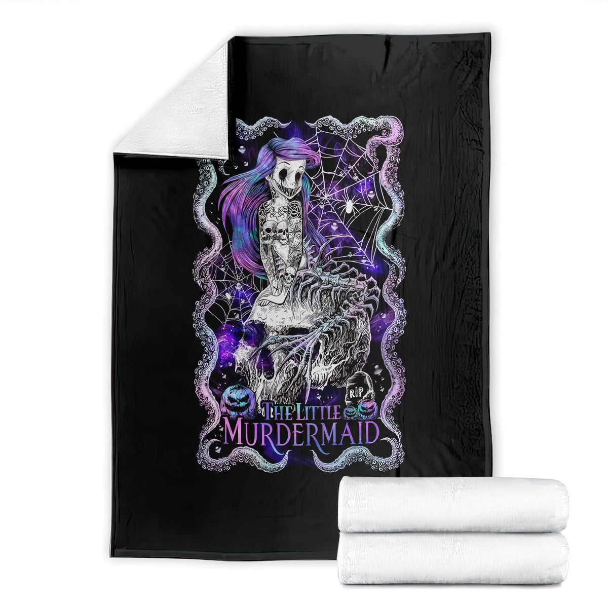 mermaid-skull-blanket-the-little-mermaid