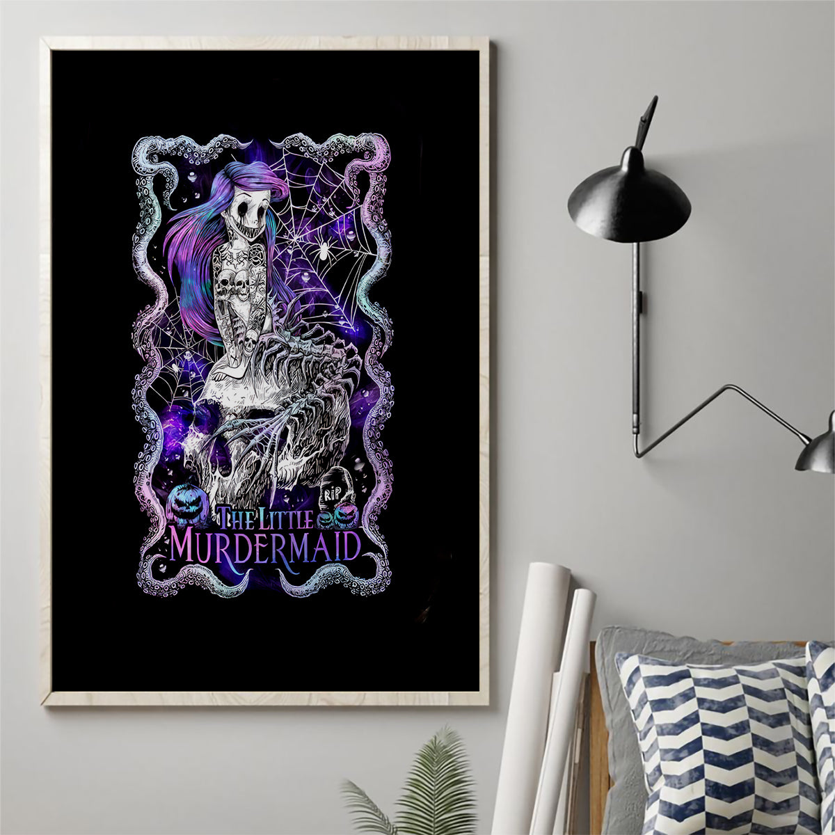 Mermaid Skull Canvas Wall Art The Little Mermaid - Wonder Print Shop