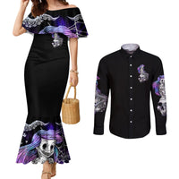 Mermaid Skull Couples Matching Mermaid Dress and Long Sleeve Button Shirt The Little Mermaid DT01