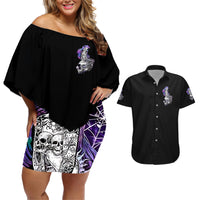 Mermaid Skull Couples Matching Off Shoulder Short Dress and Hawaiian Shirt The Little Mermaid - Wonder Print Shop