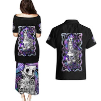 Mermaid Skull Couples Matching Puletasi Dress and Hawaiian Shirt The Little Mermaid - Wonder Print Shop