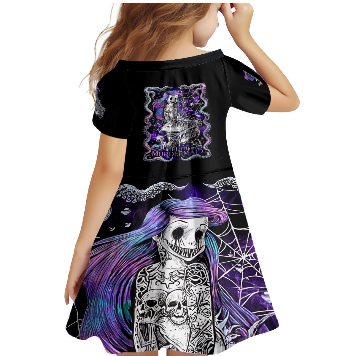 Mermaid Skull Family Matching Mermaid Dress and Hawaiian Shirt The Little Mermaid - Wonder Print Shop
