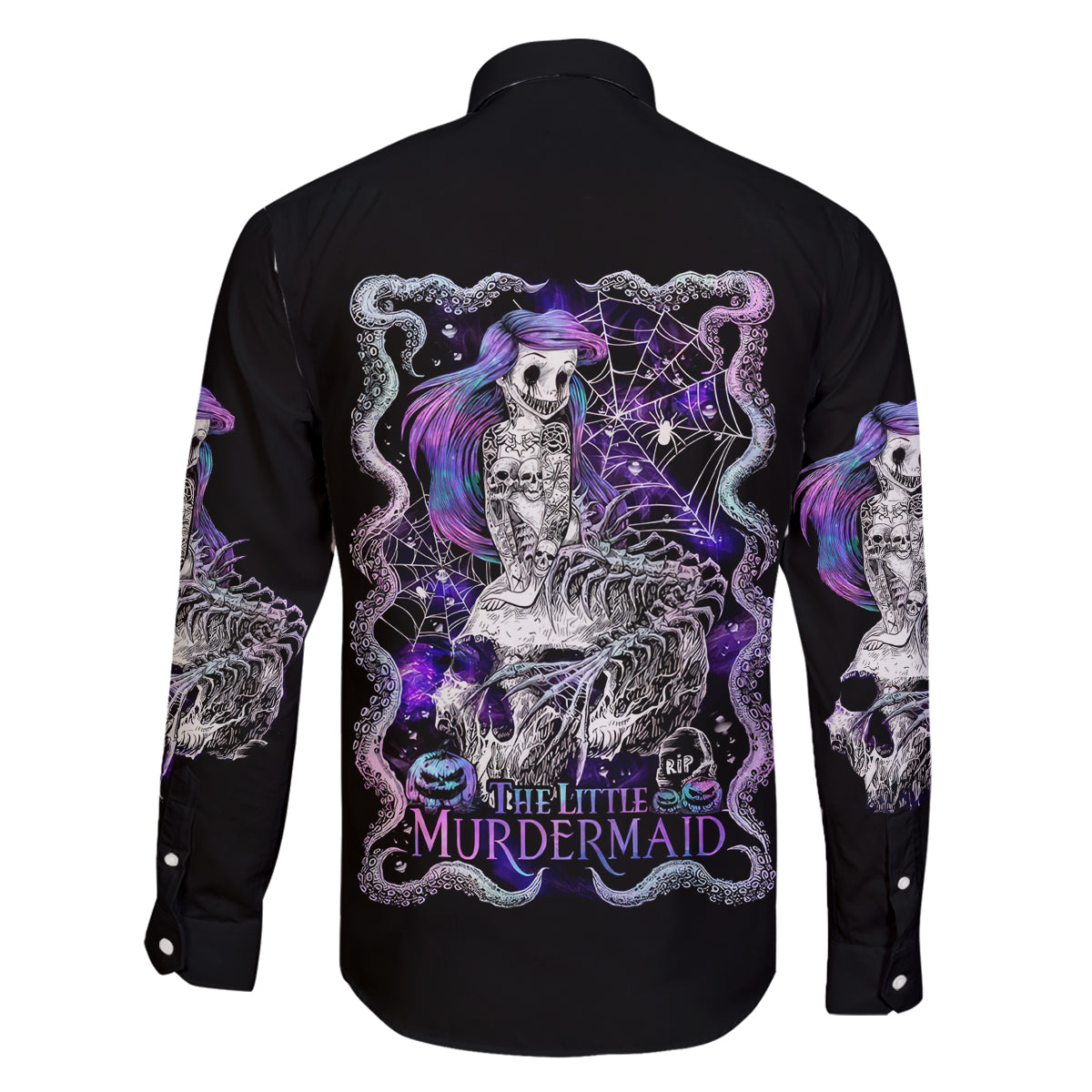 Mermaid Skull Family Matching Mermaid Dress and Hawaiian Shirt The Little Mermaid - Wonder Print Shop