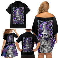 Mermaid Skull Family Matching Off Shoulder Short Dress and Hawaiian Shirt The Little Mermaid - Wonder Print Shop