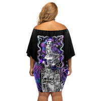 Mermaid Skull Family Matching Off Shoulder Short Dress and Hawaiian Shirt The Little Mermaid - Wonder Print Shop