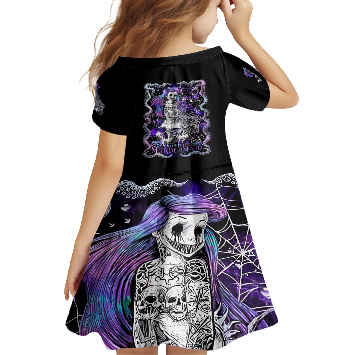 Mermaid Skull Family Matching Summer Maxi Dress and Hawaiian Shirt The Little Mermaid - Wonder Print Shop