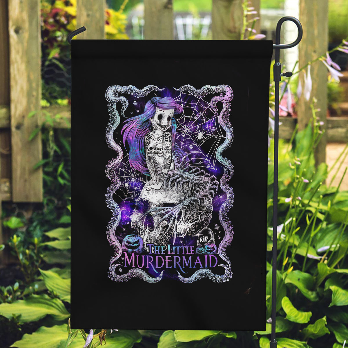 Mermaid Skull Garden Flag The Little Mermaid - Wonder Print Shop