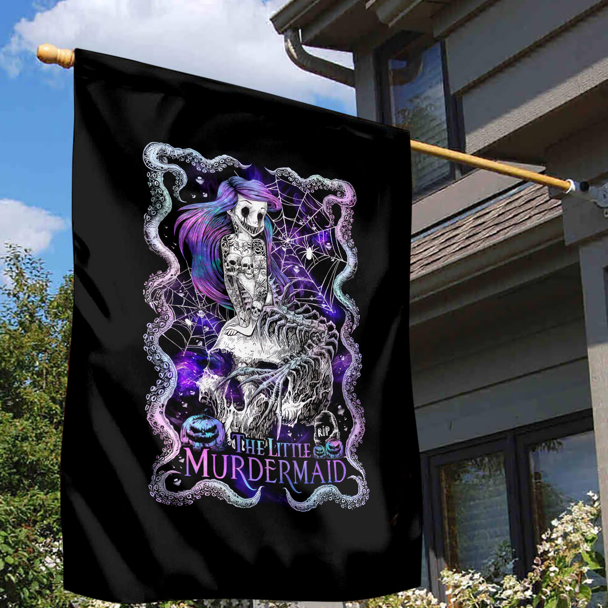 Mermaid Skull Garden Flag The Little Mermaid - Wonder Print Shop