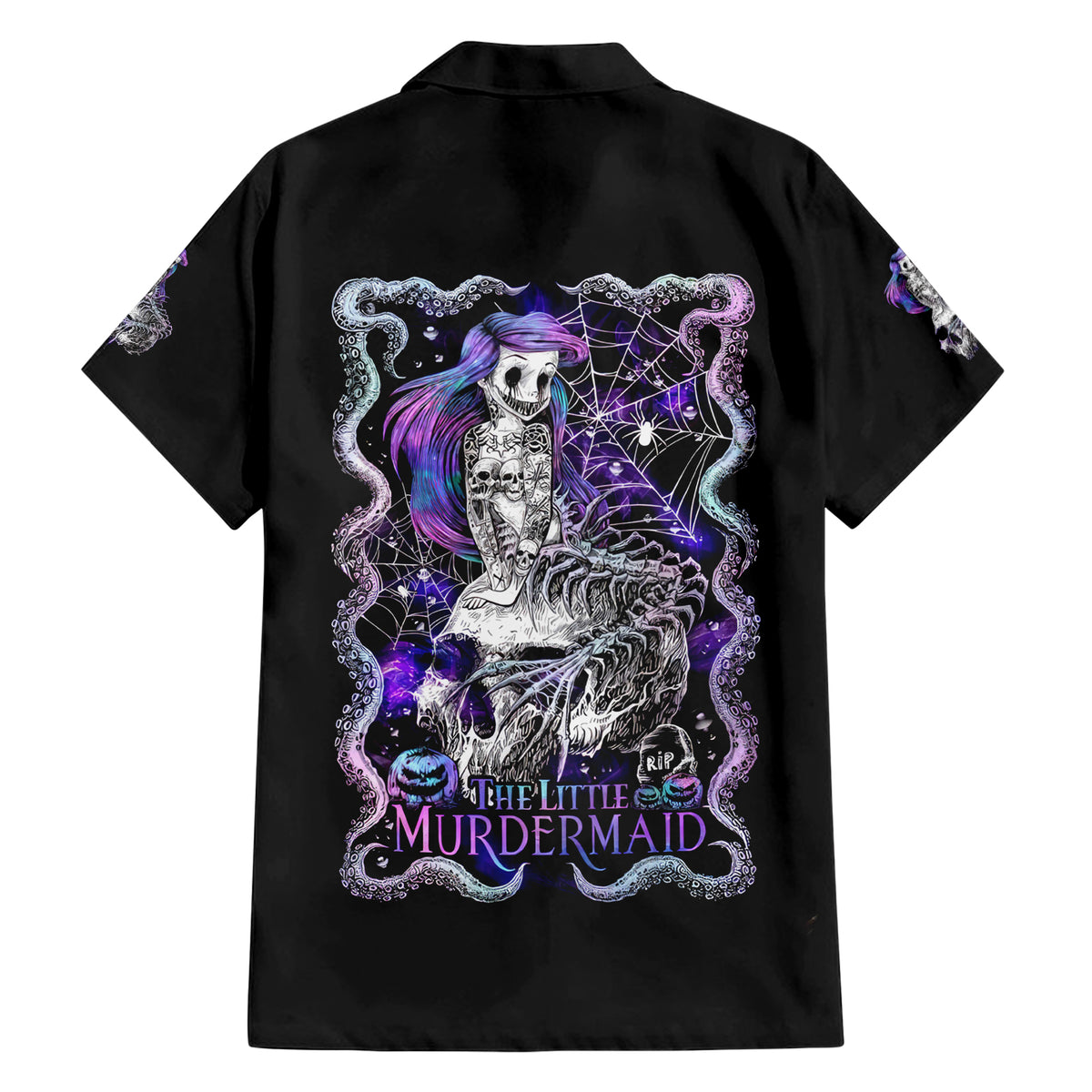 Mermaid Skull Hawaiian Shirt The Little Mermaid - Wonder Print Shop