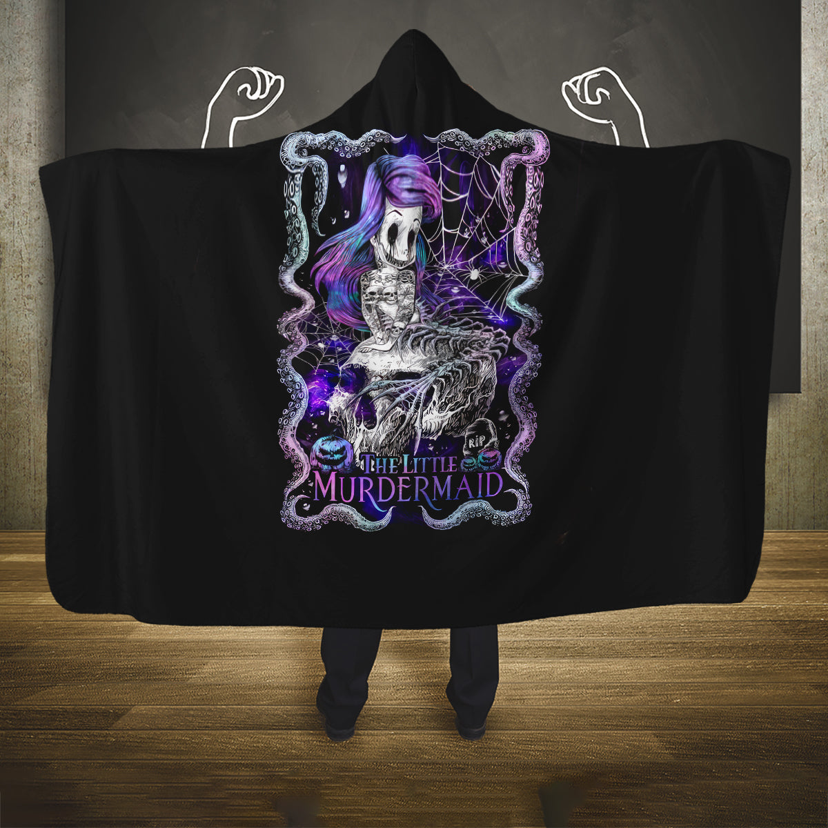 mermaid-skull-hooded-blanket-the-little-mermaid