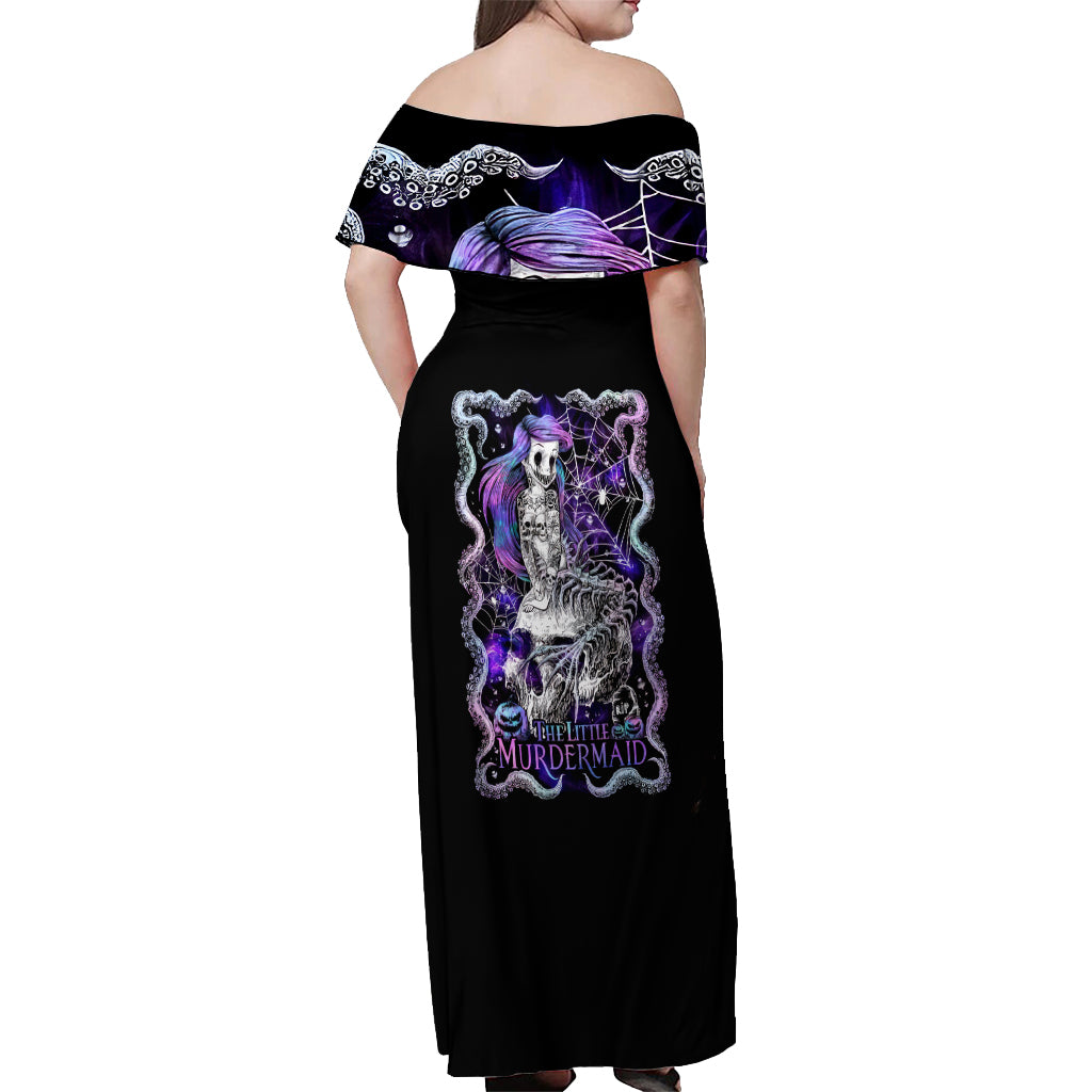 Mermaid Skull Off Shoulder Maxi Dress The Little Mermaid - Wonder Print Shop