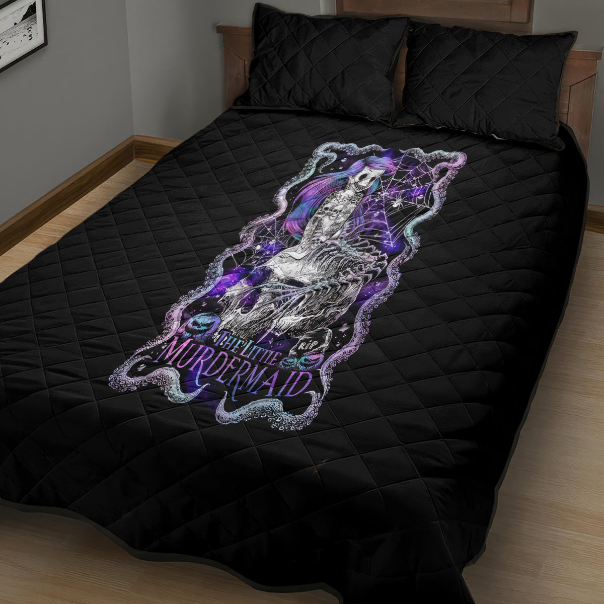 Mermaid Skull Quilt Bed Set The Little Mermaid - Wonder Print Shop