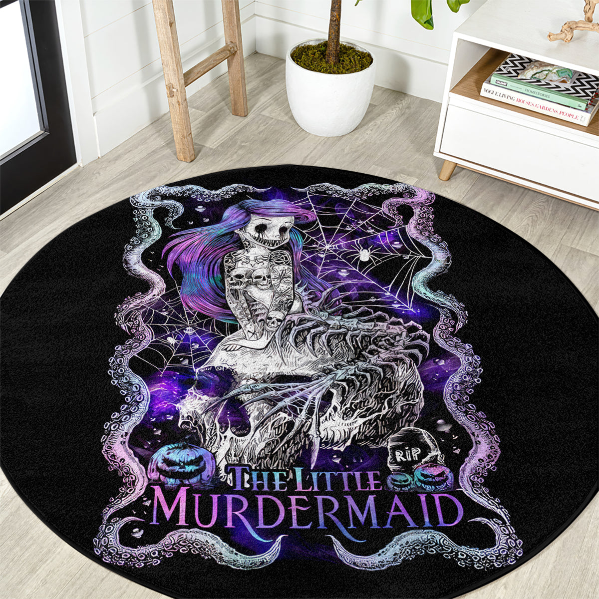 mermaid-skull-round-carpet-the-little-mermaid