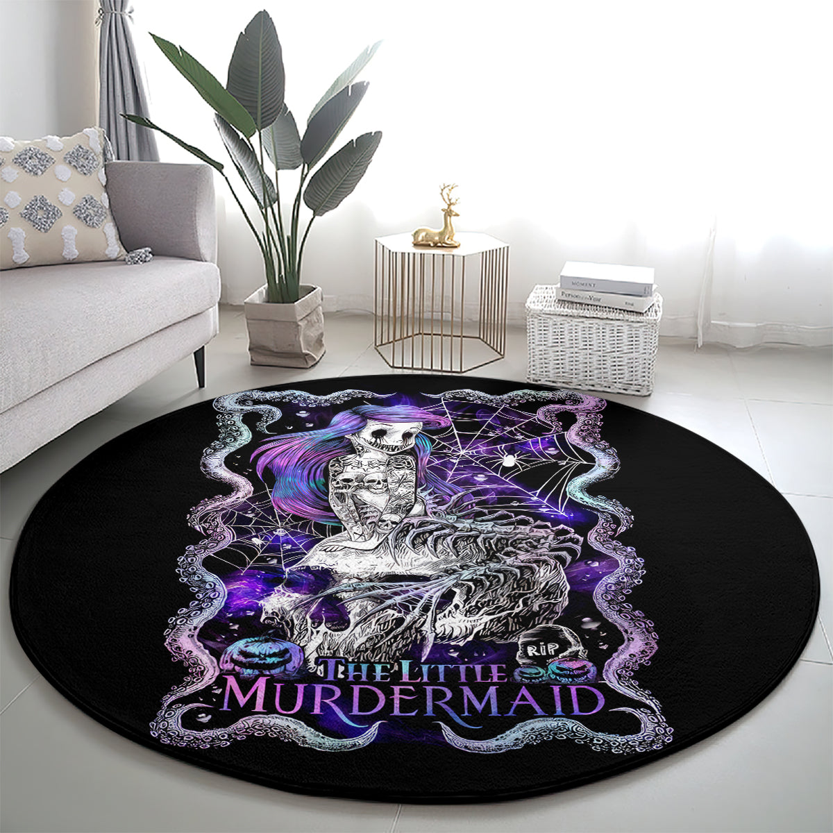 mermaid-skull-round-carpet-the-little-mermaid