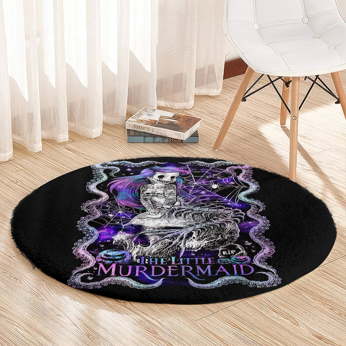 mermaid-skull-round-carpet-the-little-mermaid