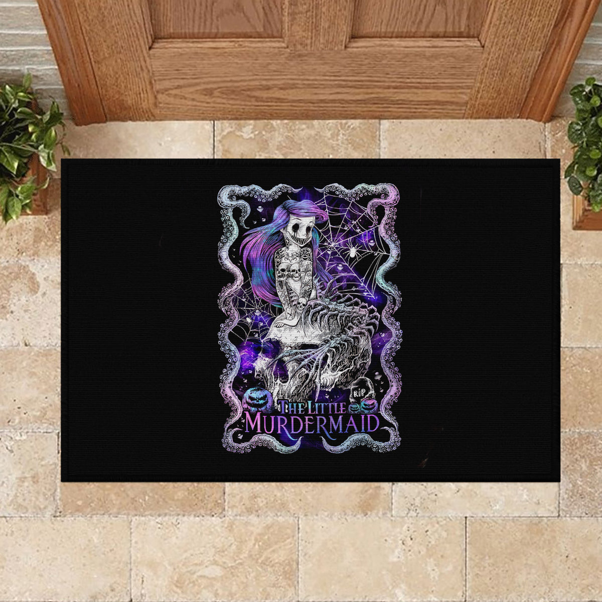 Mermaid Skull Rubber Doormat The Little Mermaid - Wonder Print Shop