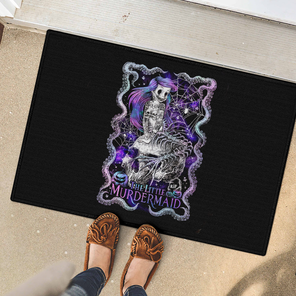 Mermaid Skull Rubber Doormat The Little Mermaid - Wonder Print Shop