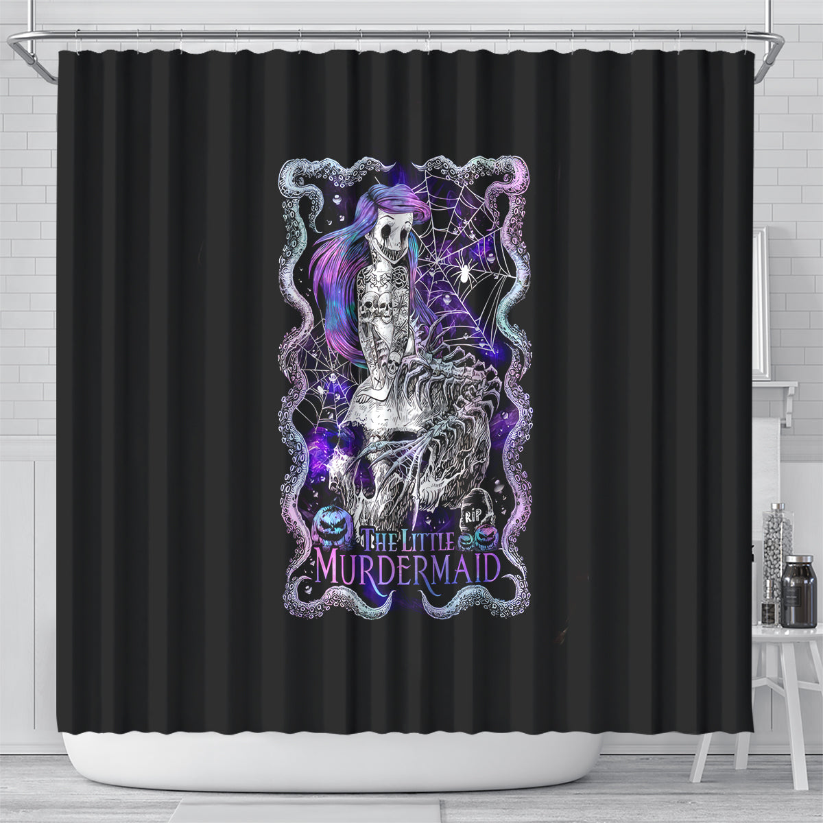 mermaid-skull-shower-curtain-the-little-mermaid