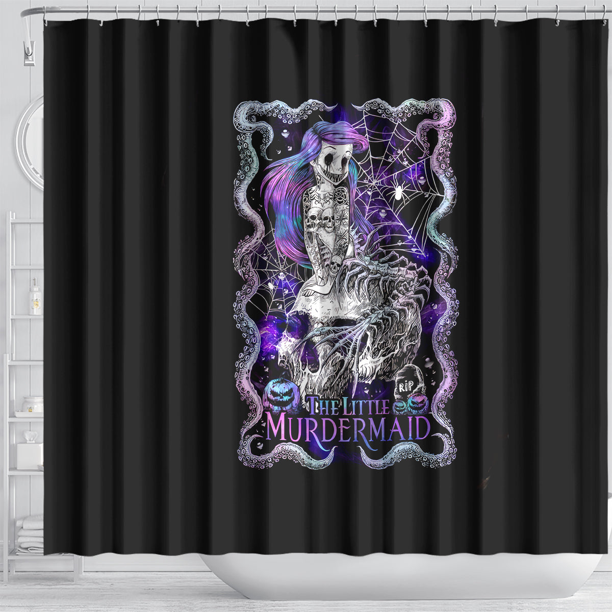 mermaid-skull-shower-curtain-the-little-mermaid