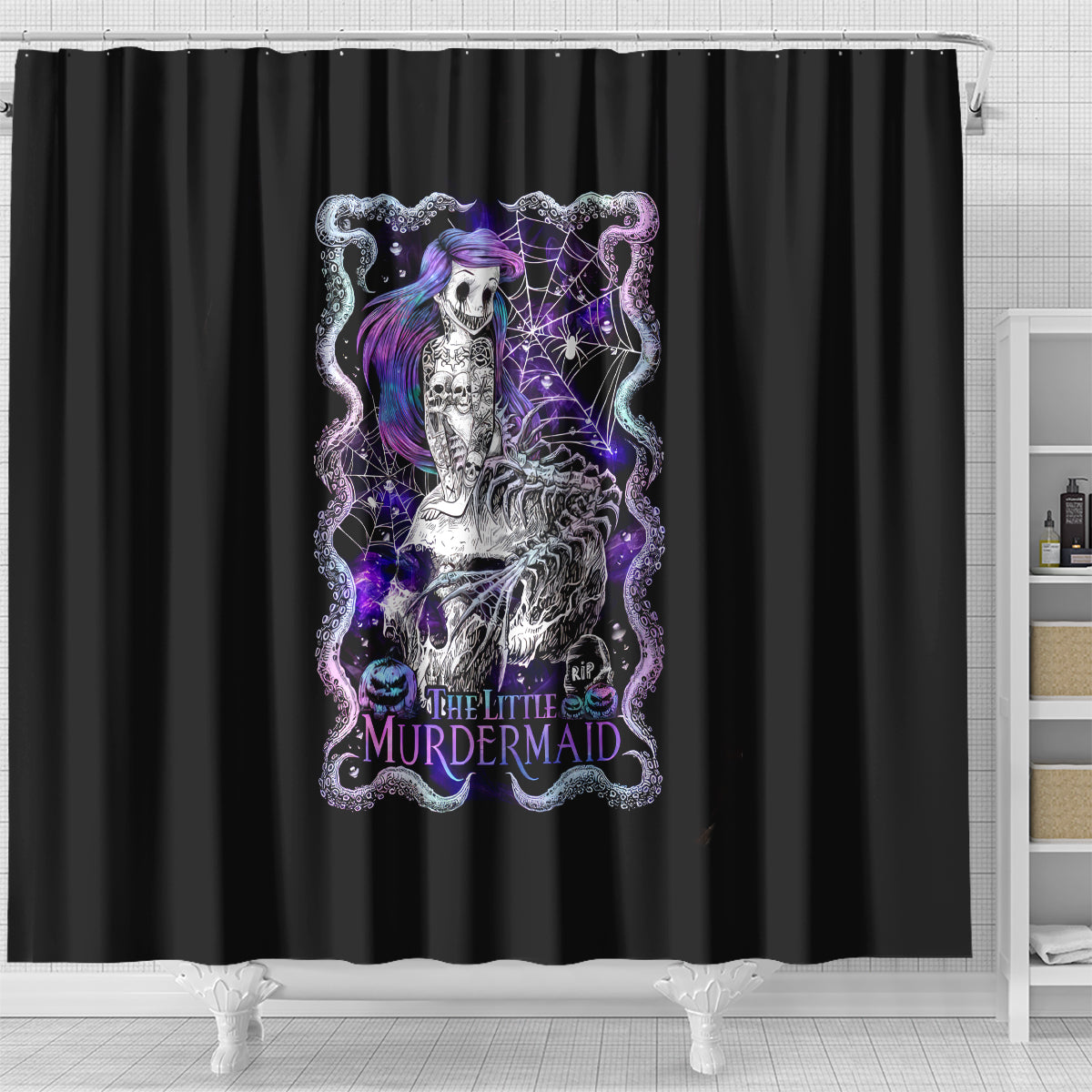 mermaid-skull-shower-curtain-the-little-mermaid