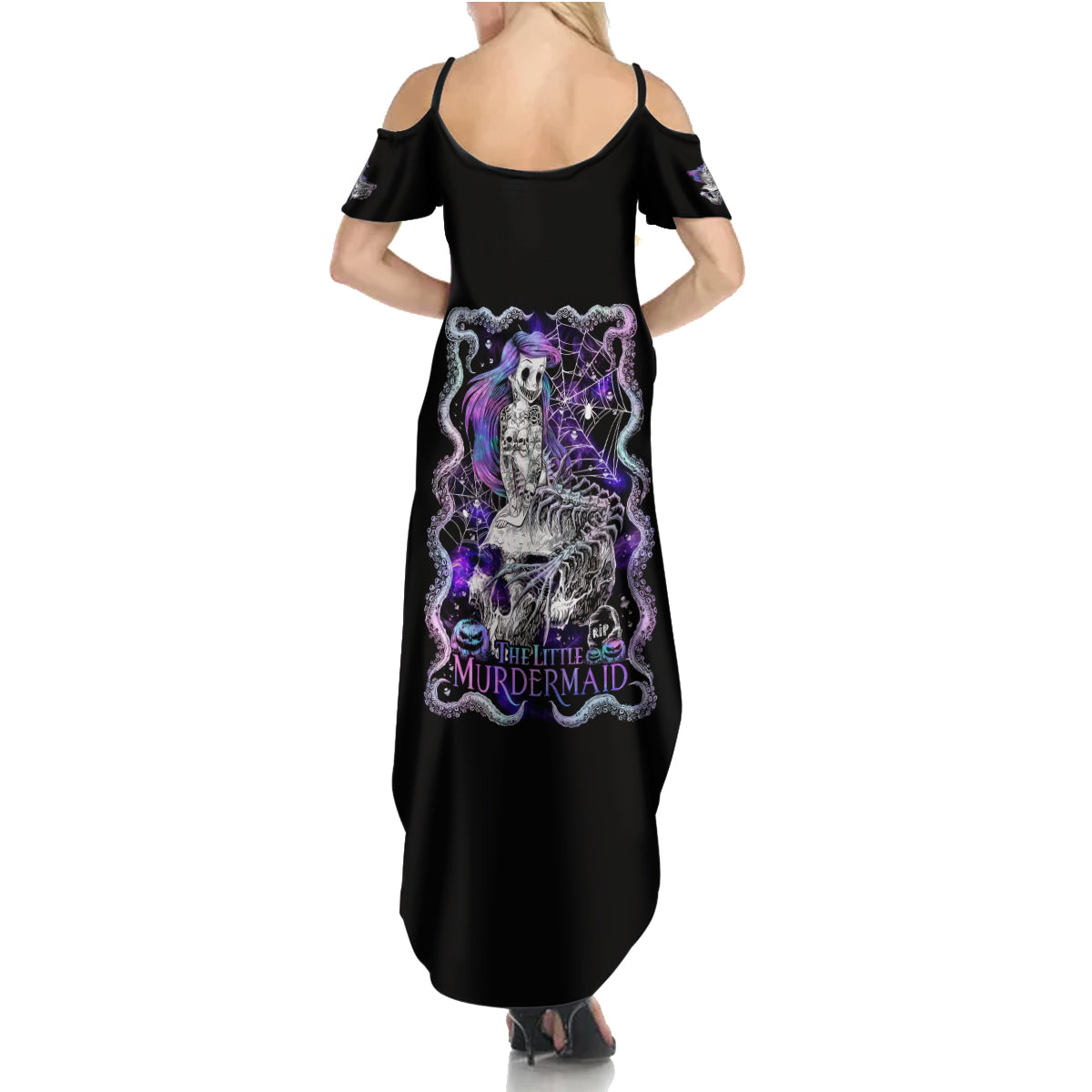 Mermaid Skull Summer Maxi Dress The Little Mermaid - Wonder Print Shop