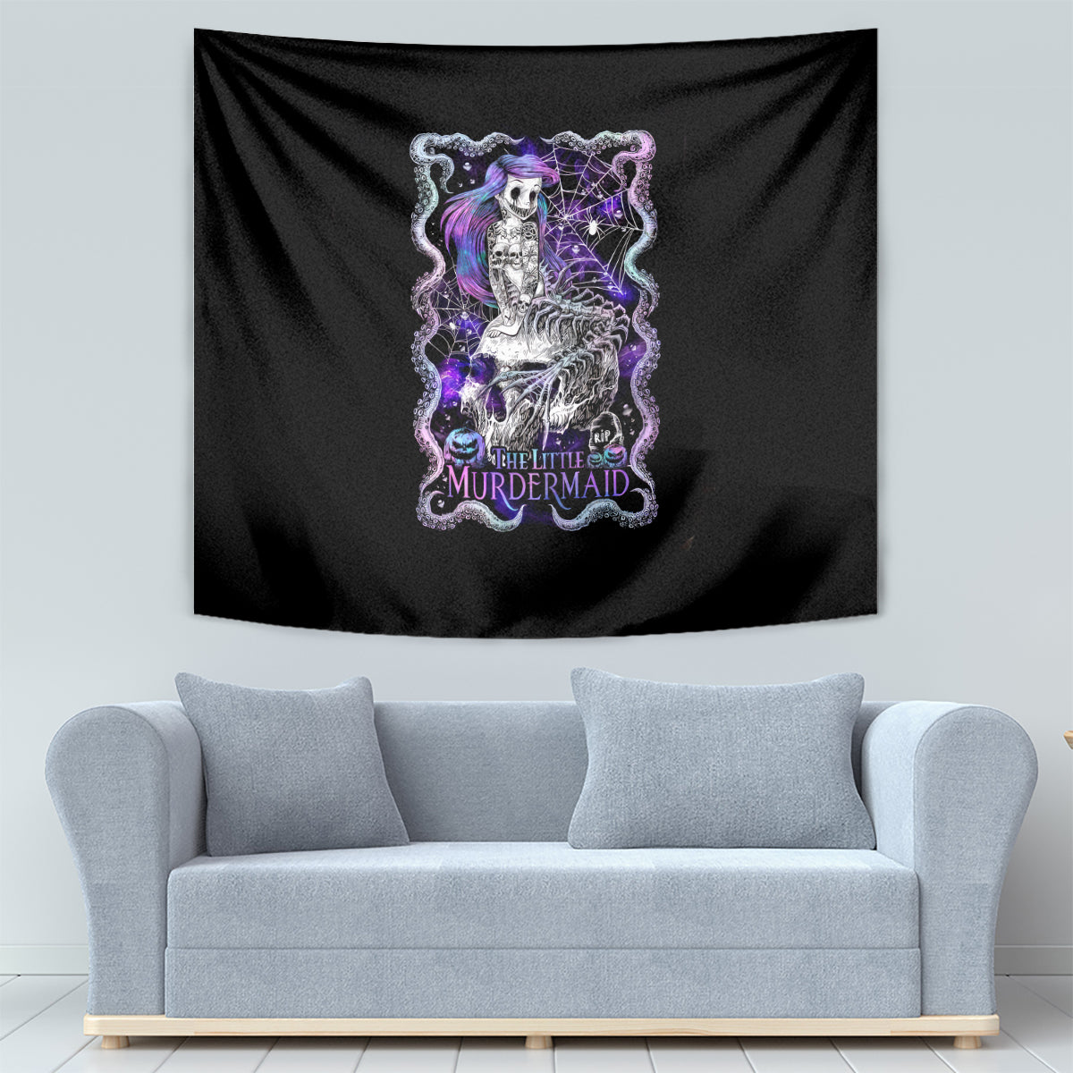 Mermaid Skull Tapestry The Little Mermaid - Wonder Print Shop