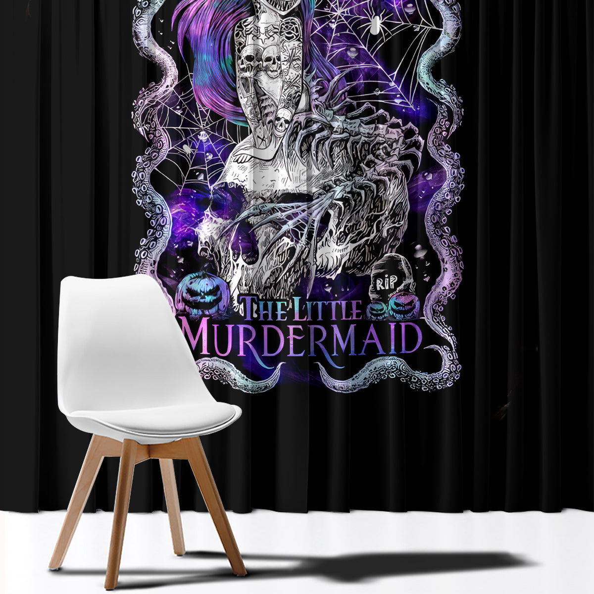 Mermaid Skull Window Curtain The Little Mermaid - Wonder Print Shop