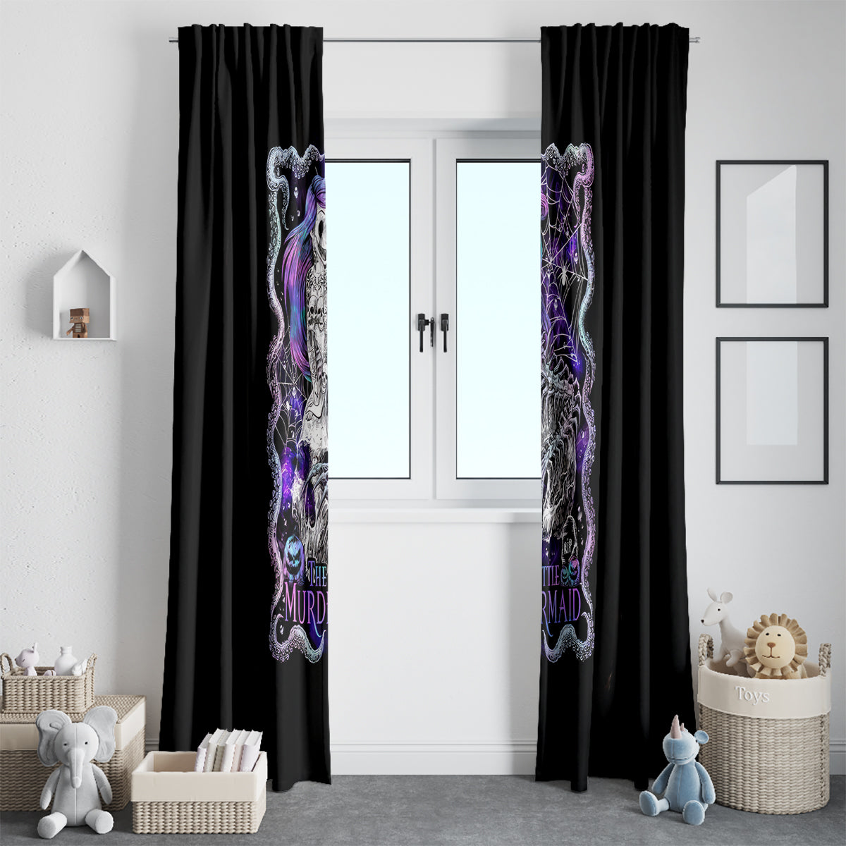 Mermaid Skull Window Curtain The Little Mermaid - Wonder Print Shop