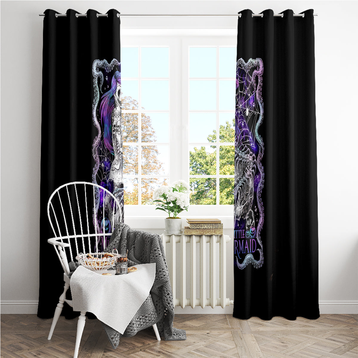 Mermaid Skull Window Curtain The Little Mermaid - Wonder Print Shop