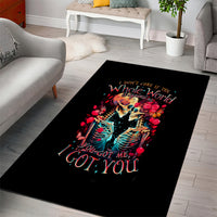 Couple Skull Area Rug I Don't Care If The Whole World Is Against Us - Wonder Print Shop