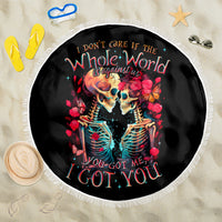 Couple Skull Beach Blanket I Don't Care If The Whole World Is Against Us - Wonder Print Shop