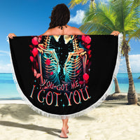 Couple Skull Beach Blanket I Don't Care If The Whole World Is Against Us - Wonder Print Shop