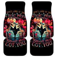 Couple Skull Car Mats I Don't Care If The Whole World Is Against Us - Wonder Print Shop