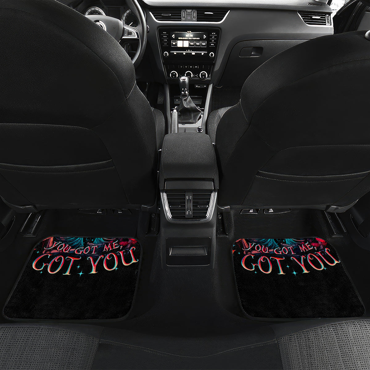 Couple Skull Car Mats I Don't Care If The Whole World Is Against Us - Wonder Print Shop