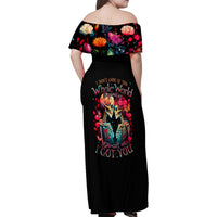 Couple Skull Family Matching Off Shoulder Maxi Dress and Hawaiian Shirt I Don't Care If The Whole World Is Against Us - Wonder Print Shop