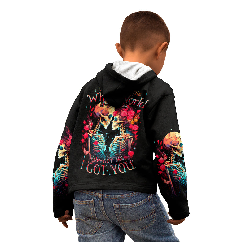 Couple Skull Kid Hoodie I Don't Care If The Whole World Is Against Us - Wonder Print Shop