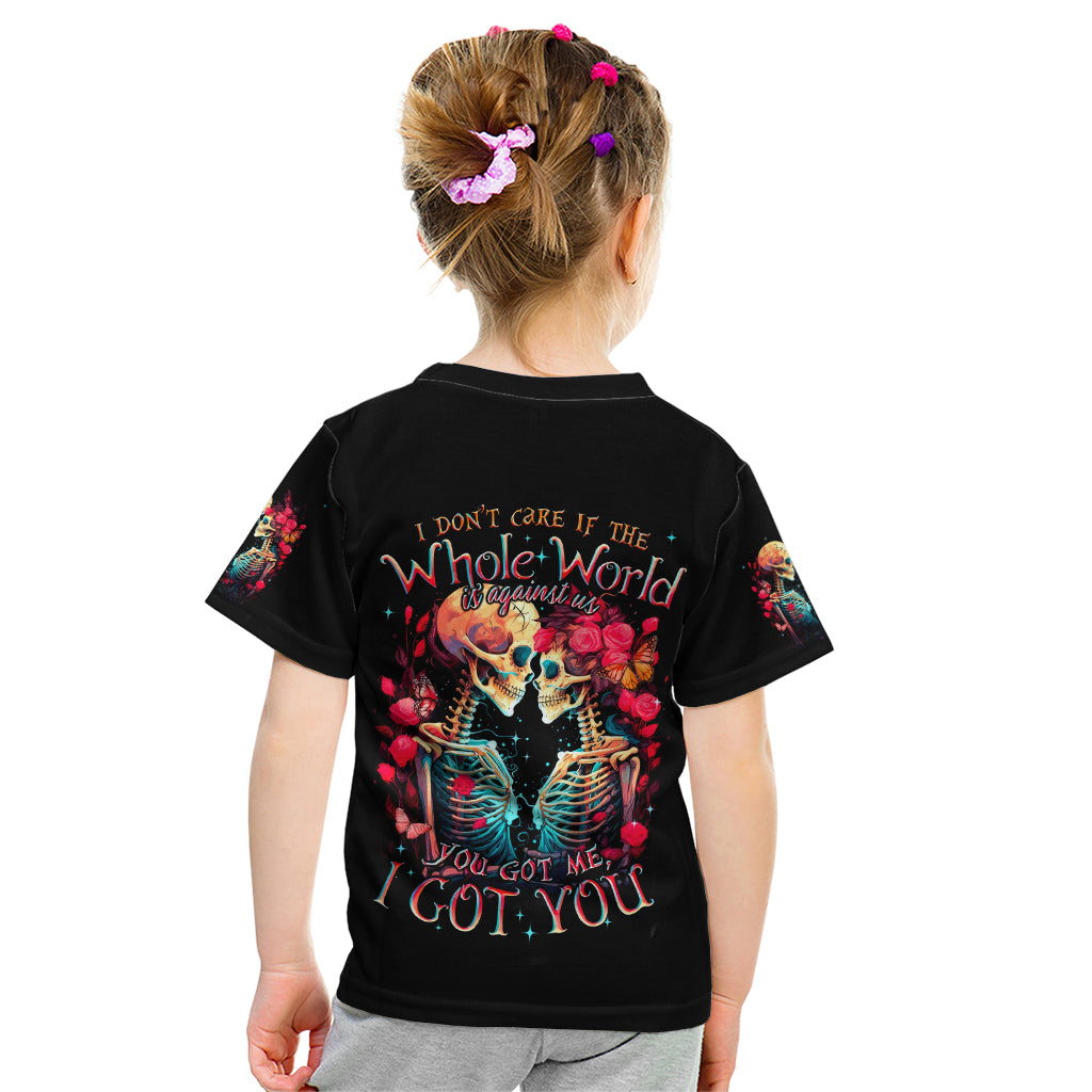Couple Skull Kid T Shirt I Don't Care If The Whole World Is Against Us - Wonder Print Shop