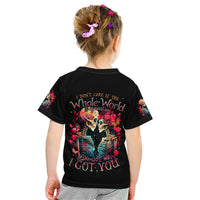 Couple Skull Kid T Shirt I Don't Care If The Whole World Is Against Us - Wonder Print Shop